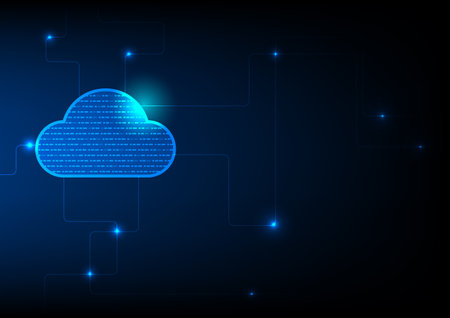 Cloud computing technology concept. Abstract blue background. Vector Illustration.のイラスト素材