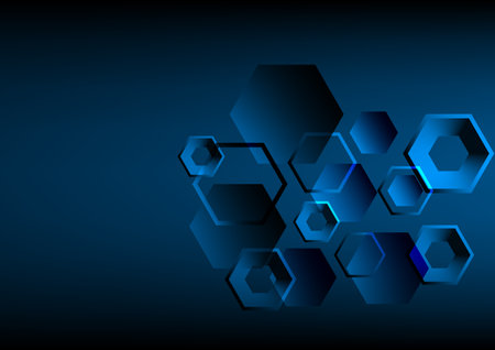 Abstract blue background with hexagons. Vector illustration. Eps 10.のイラスト素材