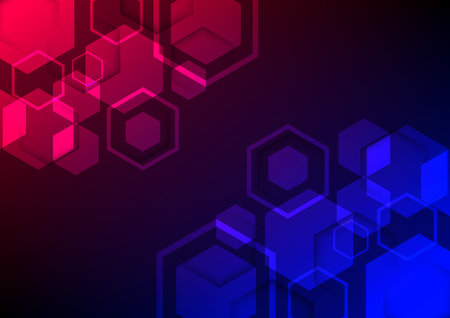Abstract technology background with hexagons. Vector illustration. Eps 10.のイラスト素材