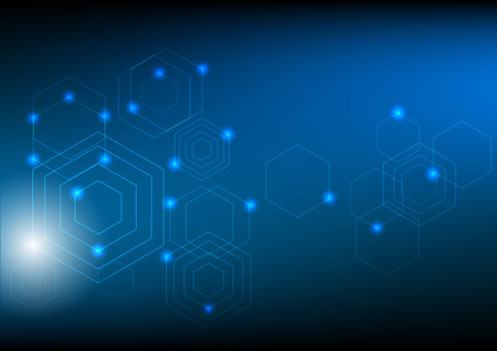 Abstract technology background with hexagons. Vector illustration for your design.のイラスト素材