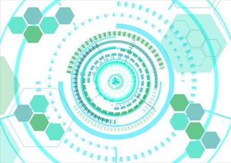 Abstract future, concept vector futuristic blue virtual graphic touch user interface HUD. For web, site, mobile applications isolated on black background, techno, online design, business, gui, ui.のイラスト素材