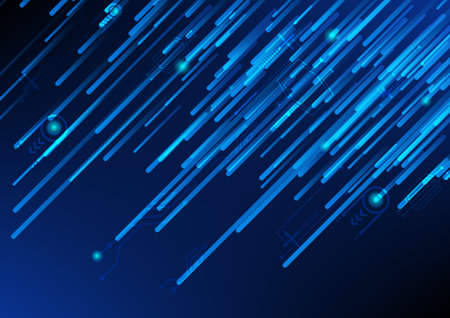 Abstract blue background with lines and dots. Technology concept. Vector illustrationのイラスト素材