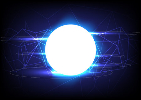 Abstract technology background with glowing lines. Vector illustration for your design.のイラスト素材