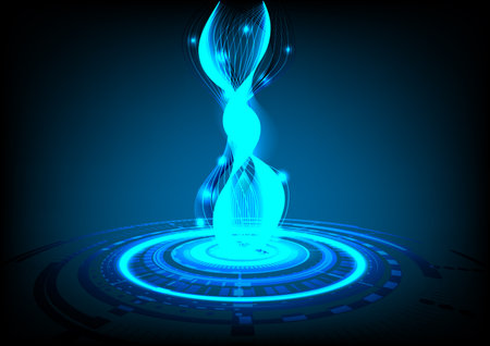 Abstract technology concept background, futuristic wavy shape, vector illustration.のイラスト素材