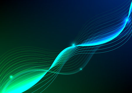 Abstract background with glowing lines and waves. Vector illustration. Eps 10のイラスト素材