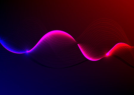 Abstract background with glowing lines and waves. Vector illustration. Eps 10のイラスト素材