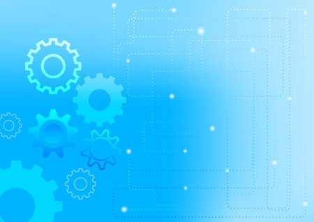Gear mechanism, cog wheel abstract background. Concept of technology, industry, communication, equipment, teamwork, innovation, futuristic, machanism progress, factory development machinery, automate.のイラスト素材