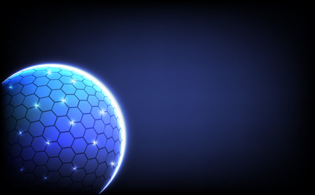 Futuristic global network background with glowing earth sphere, abstract digital communication lines, internet connectivity, and cyberspace technology concept for world map, innovation,vector design.のイラスト素材