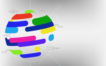 Upward arrow over digital globe background representing global business growth, financial success, market strategy, and economic progress in abstract vector design for international investment.のイラスト素材