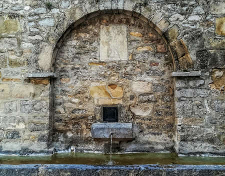 View of old fountain in the village of El Toroの写真素材