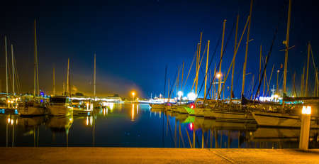 Burriana marina with boats in the sea in long exposureの写真素材