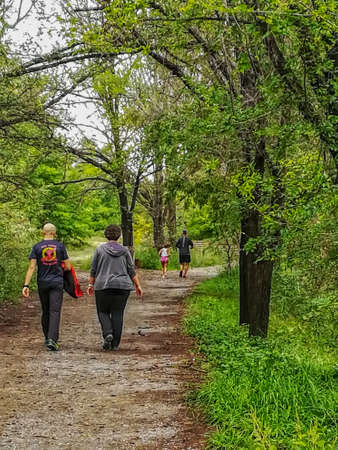 Burriana, Spain 10/20/18: People walking the natural landscape of El Clot