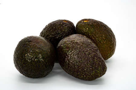 Group of avocados isolated on white backgroundの写真素材