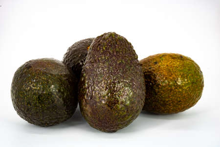 Group of avocados isolated on white backgroundの写真素材