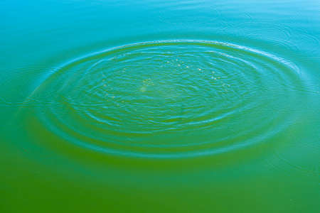 Expansion waves in the water caused by throwing a stone. Motion conceptの写真素材