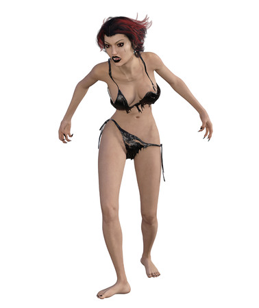 3d illustration of a sexy female vampireの写真素材