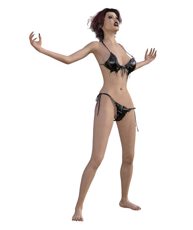 3d illustration of a sexy female vampireの写真素材