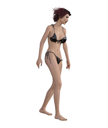 3d illustration of a sexy female vampireの写真素材