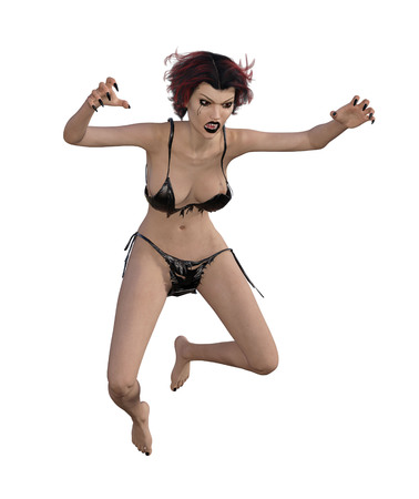 3d illustration of a sexy female vampireの写真素材