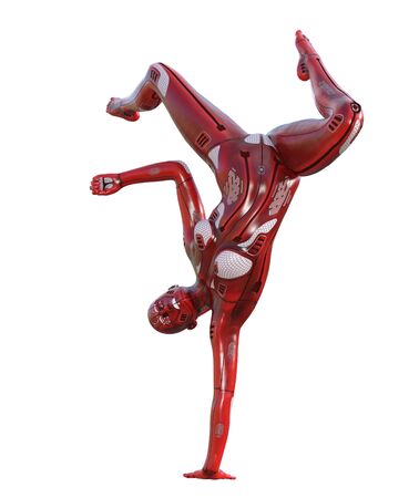 3D Illustration of a female cyborgの写真素材