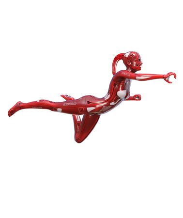 3D Illustration of a female cyborgの写真素材