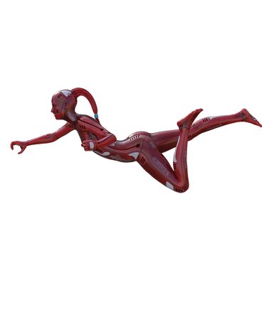 3D Illustration of a female cyborgの写真素材