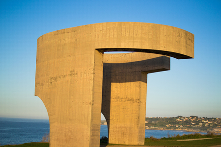 Eulogy to the Horizon (Elogio del Horizonte) by Eduardo Chillida in Gijon, Asturias, Spain.のeditorial素材