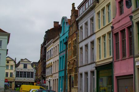 Ghent, Belgium; 10/29/2018: Traditional colorful belgian houses in Ghent, Belgium, Europeの写真素材