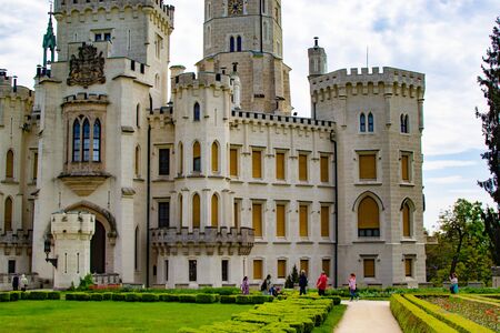 Facade of Hluboka Castle (Hluboka nad Vltavou Castle), also called The State Chateau of Hluboka, one...