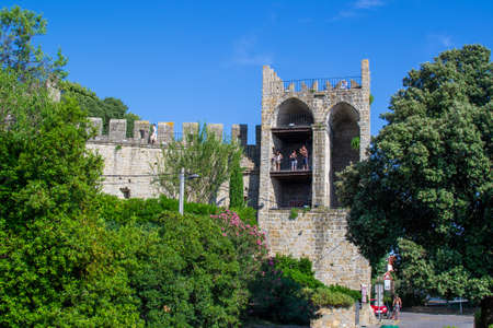 The Walls of Piran, a well-preserved city walls of the city of Piran, in Sloveniaのeditorial素材