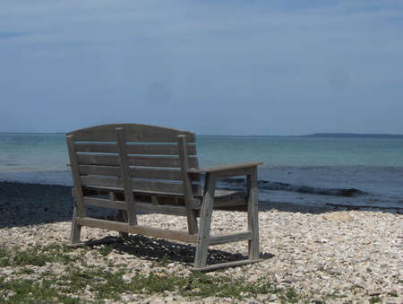 Bench in Northern Michiganの写真素材