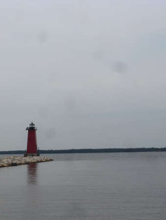 Light House on Lake Michiganの写真素材