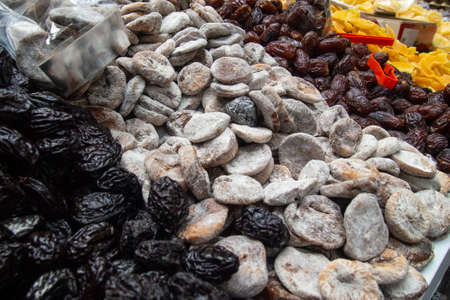Dried Fruit Produce including Apricot, Prune, Fig & Dates in London's Famous Borough Market, London...