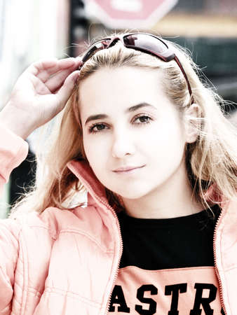 Beautiful blond girlの写真素材