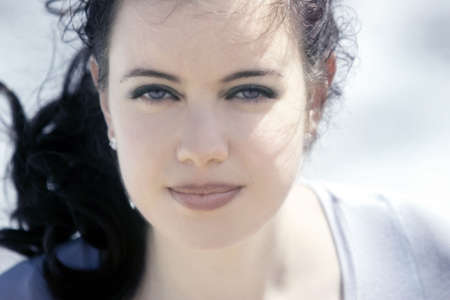 Girl with blue eyesの写真素材