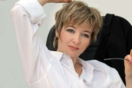 Thinking womanの写真素材