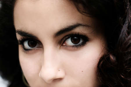 Beautiful middle eastern girl close-upの写真素材