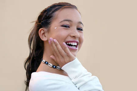 Happy asian girlの写真素材