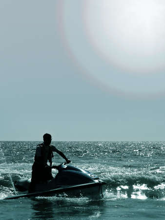 Jet Skier in the oceanの写真素材