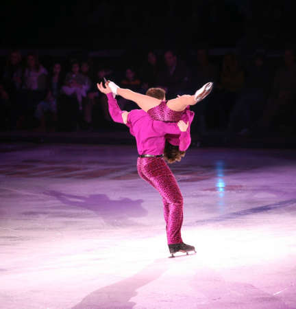 Professional figure skaters performing at Stars on ice showの写真素材