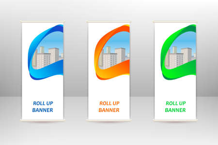 Roll up vertical bannerのイラスト素材