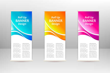 Roll up vertical banner, business design template