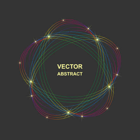Ring frame border. Abstract Circular  element. Background with swirl. Wave of many lines circle ring.のイラスト素材
