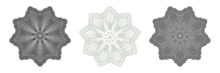 Design elements. Guilloche elements for make diploma or certificate.のイラスト素材