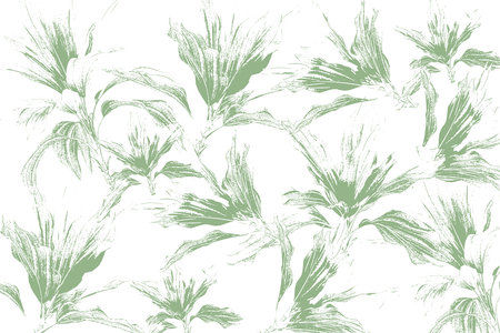 Seamless pattern with lily flowers. Hand drawn floral background.の写真素材