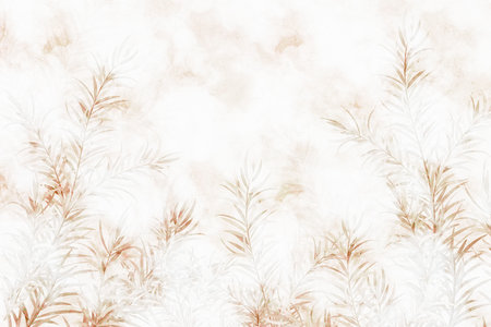 Watercolor illustration of a branch of a plant on a white backgroundの写真素材