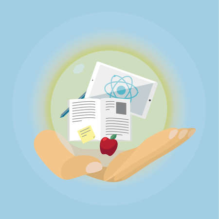 Science, study in hand in vectorのイラスト素材