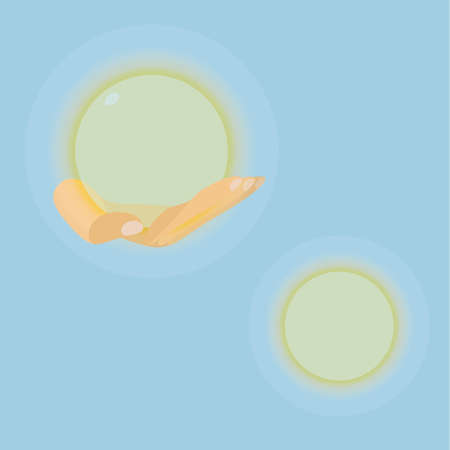 Hand with luminous sphere in vector, epsのイラスト素材