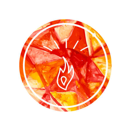 Vector watercolor logo of fire and bonfireのイラスト素材