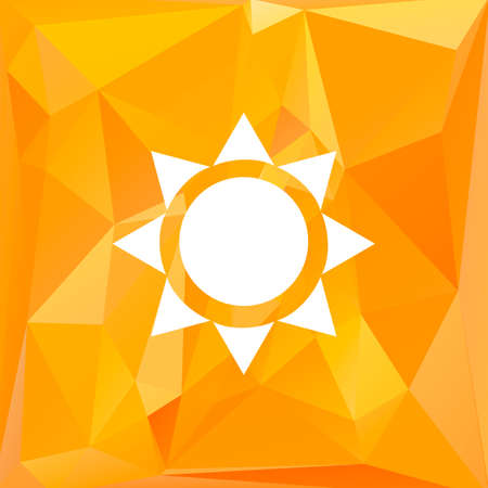 Vector sun icon with polygonal backgroundのイラスト素材